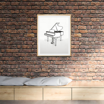 Elegant wall art featuring a classic piano design