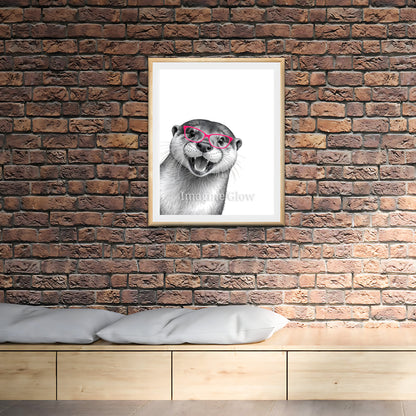 Cute otter print adding a fun touch to home decor