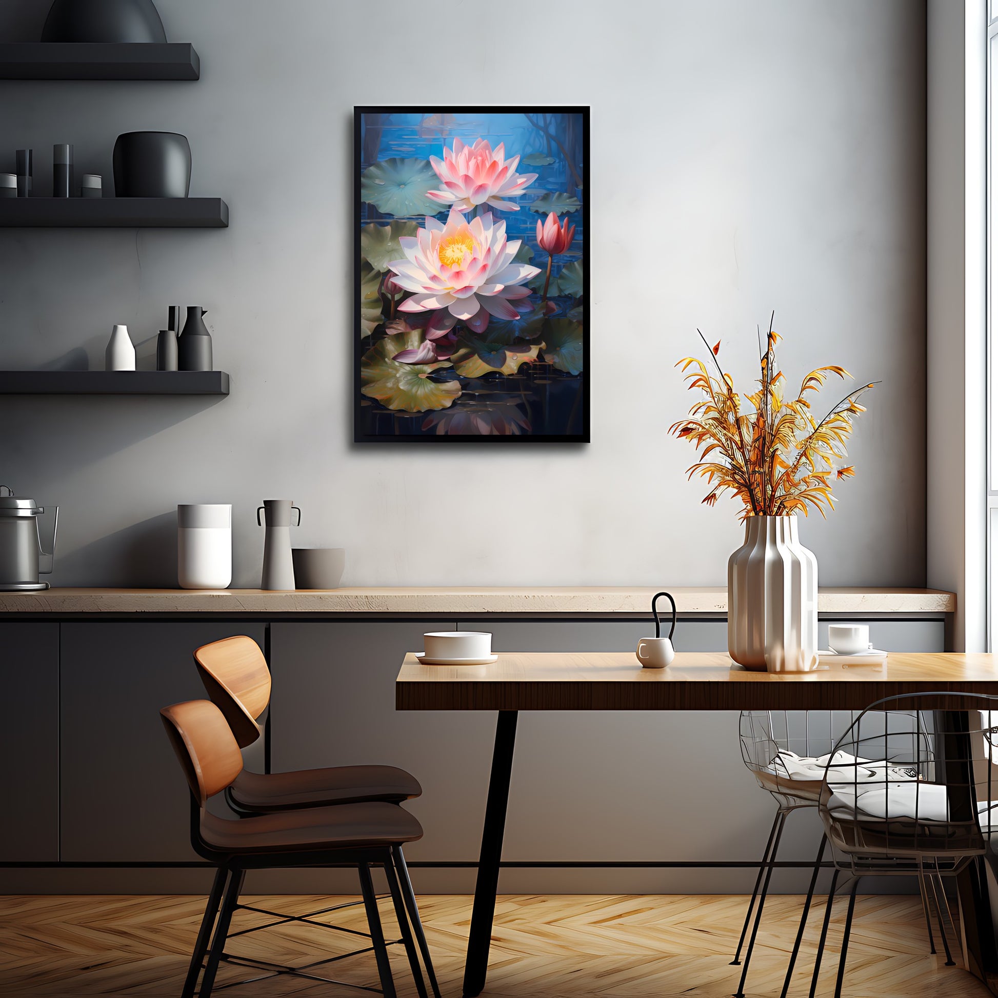 Elegant lotus flower design for relaxing home or office space