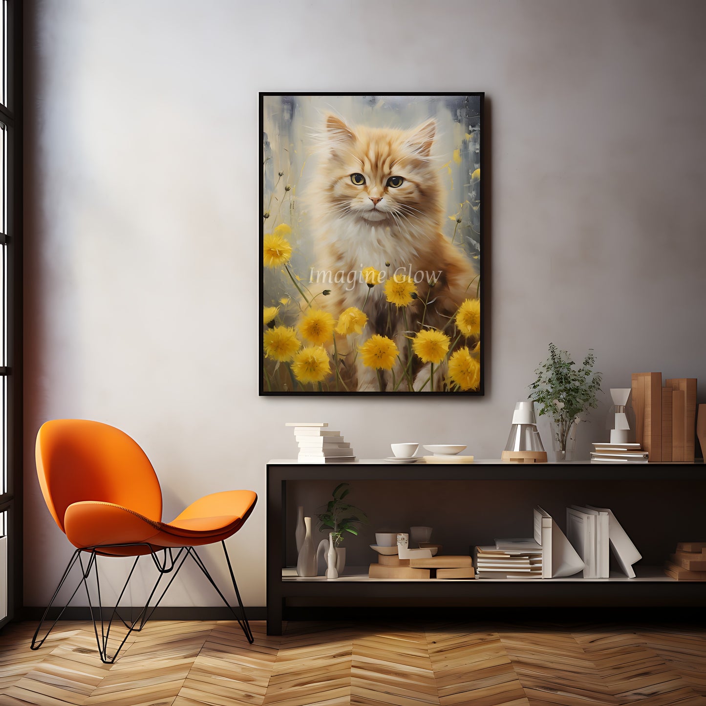 Printable Cat Floral Art showcasing charming and elegant design.