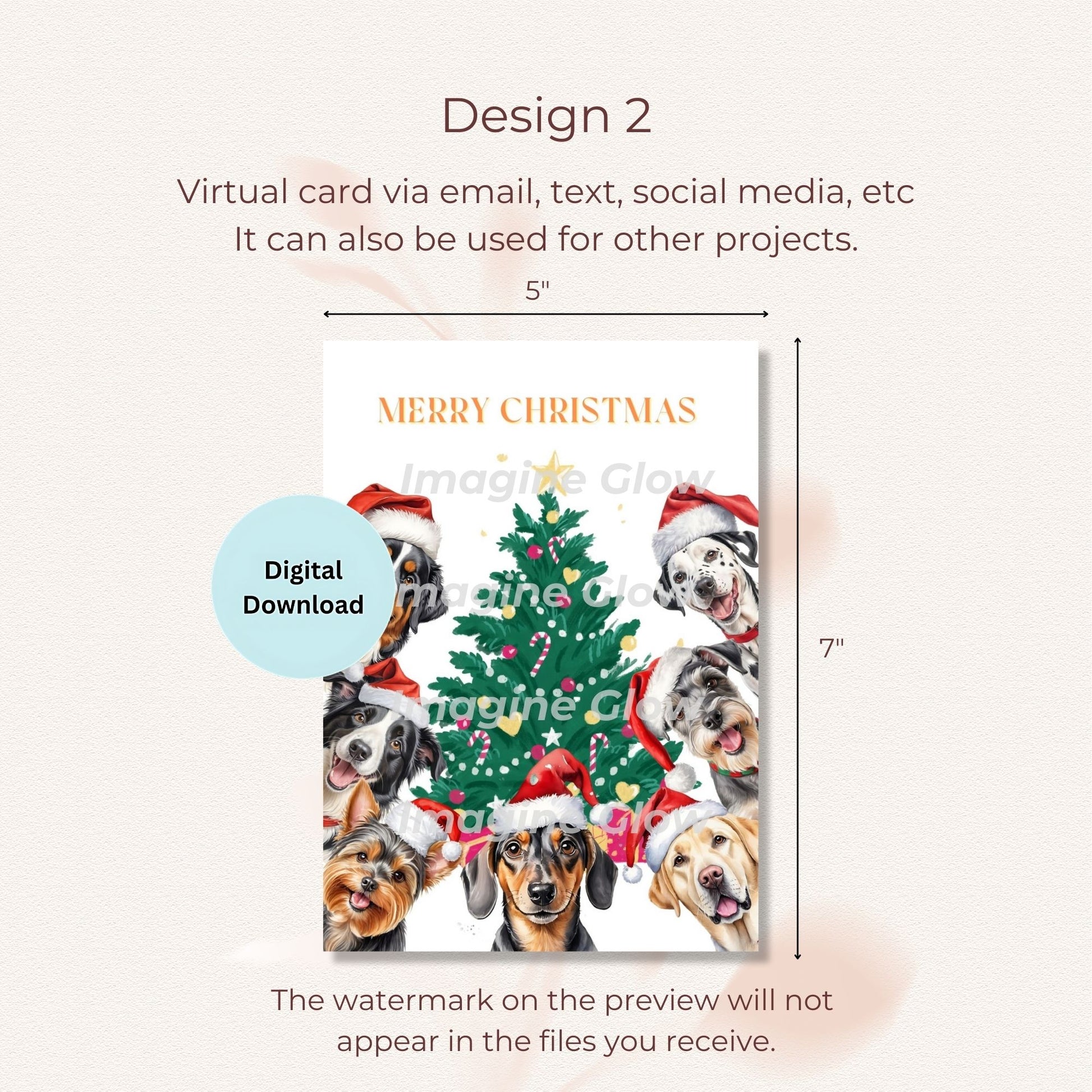 Schnauzer dog Christmas card for winter holiday greetings