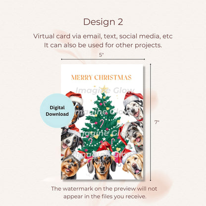 Schnauzer dog Christmas card for winter holiday greetings