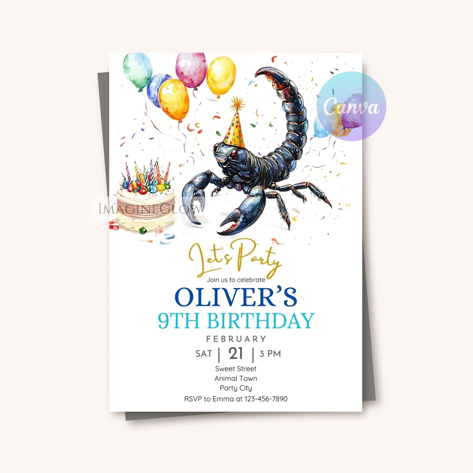 Creepy crawly invitation for boys and girls
