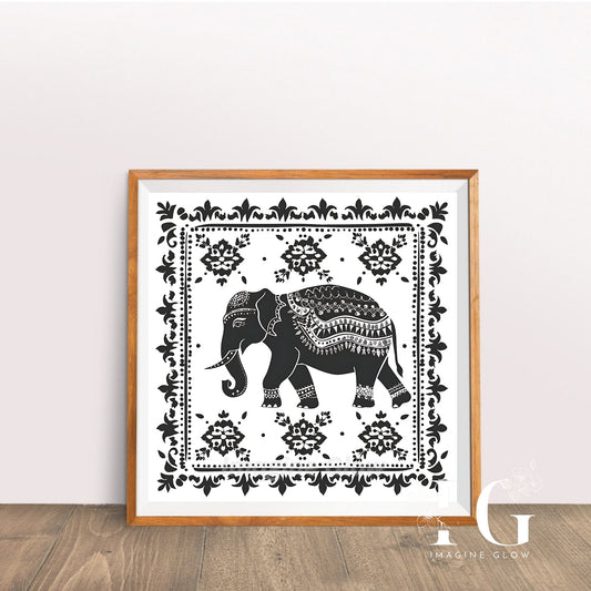 Unique elephant illustration ideal for contemporary spaces