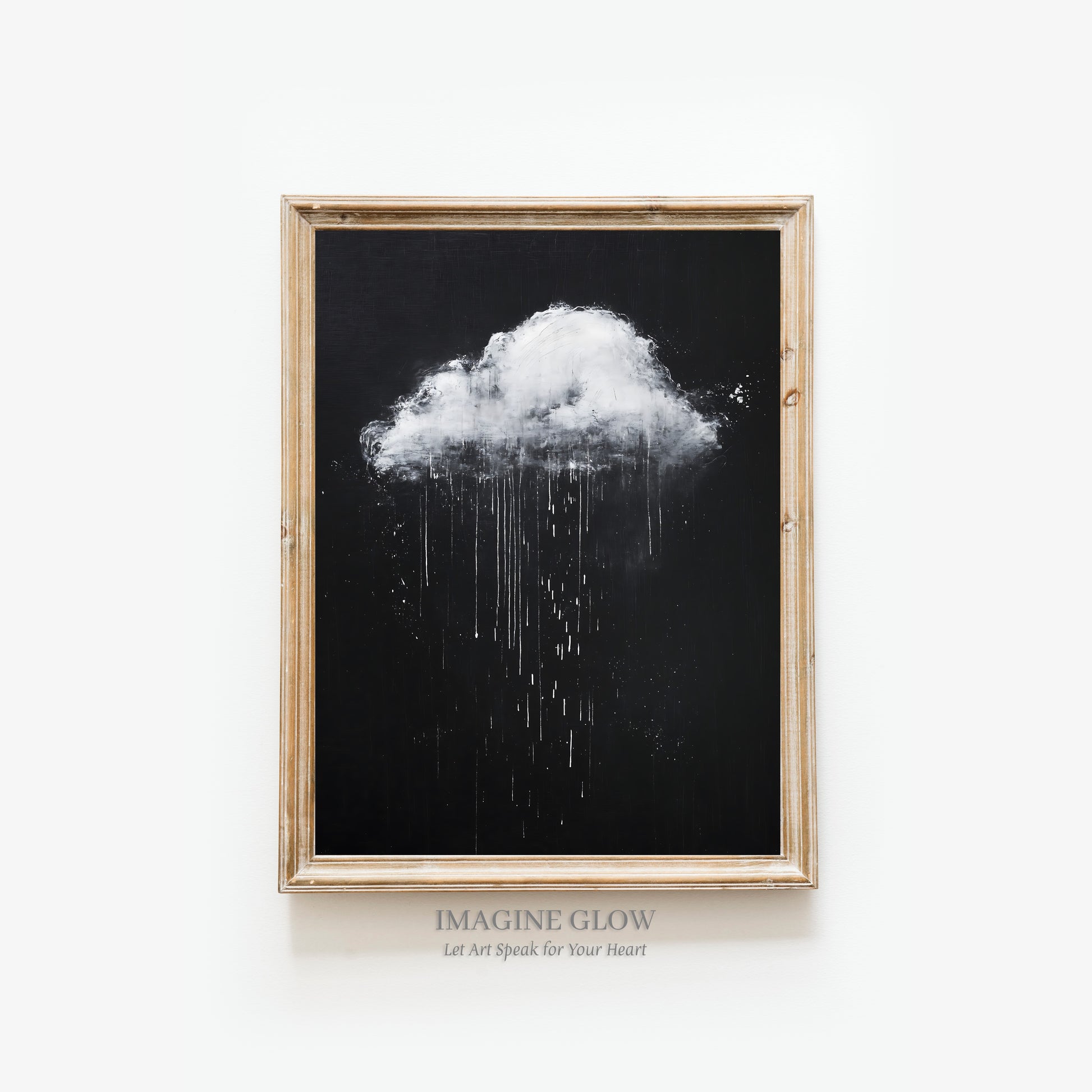 Stormy Cloud print with dark, moody tones for a Dark Academia aesthetic room.
