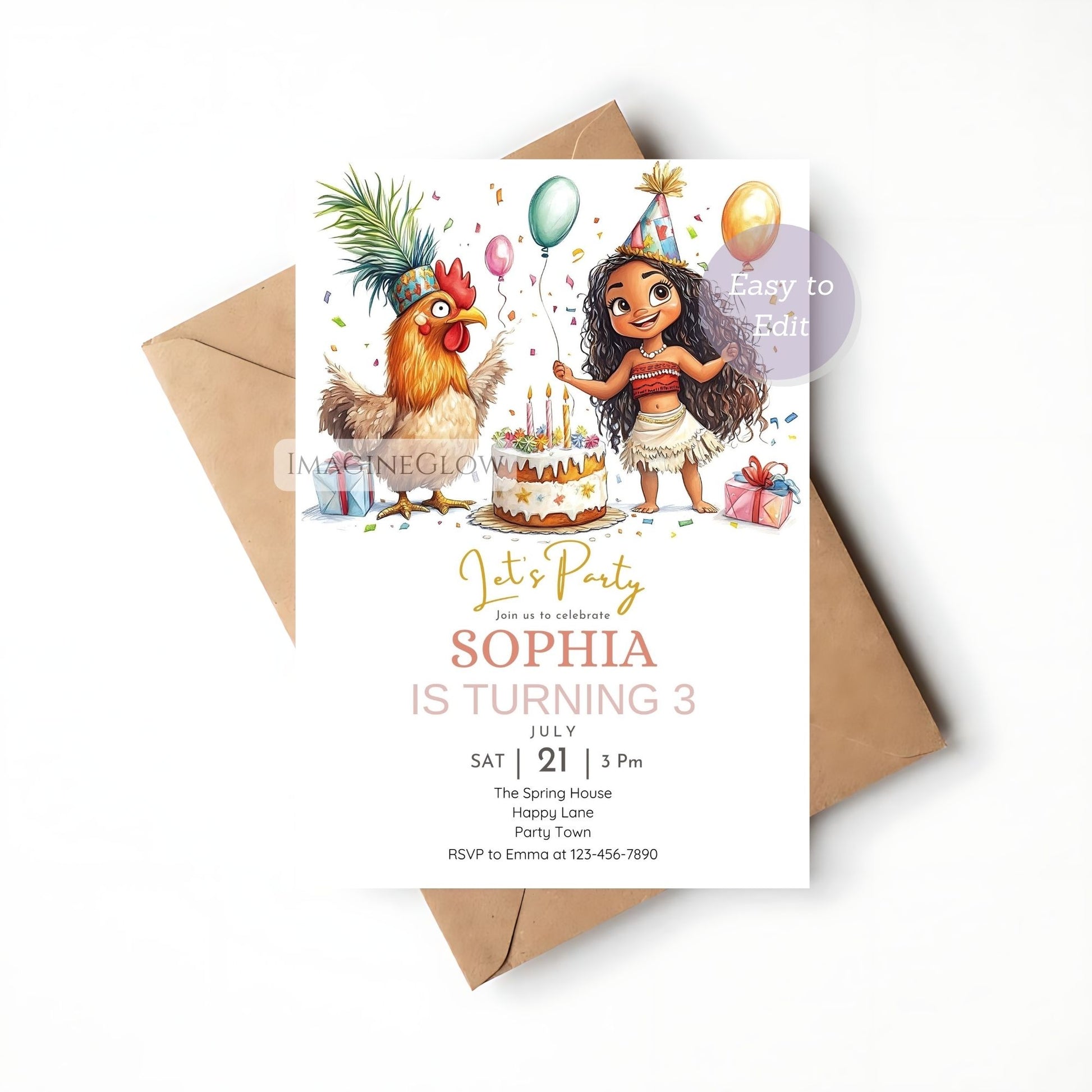 Island adventure birthday invitation

