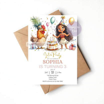Island adventure birthday invitation
