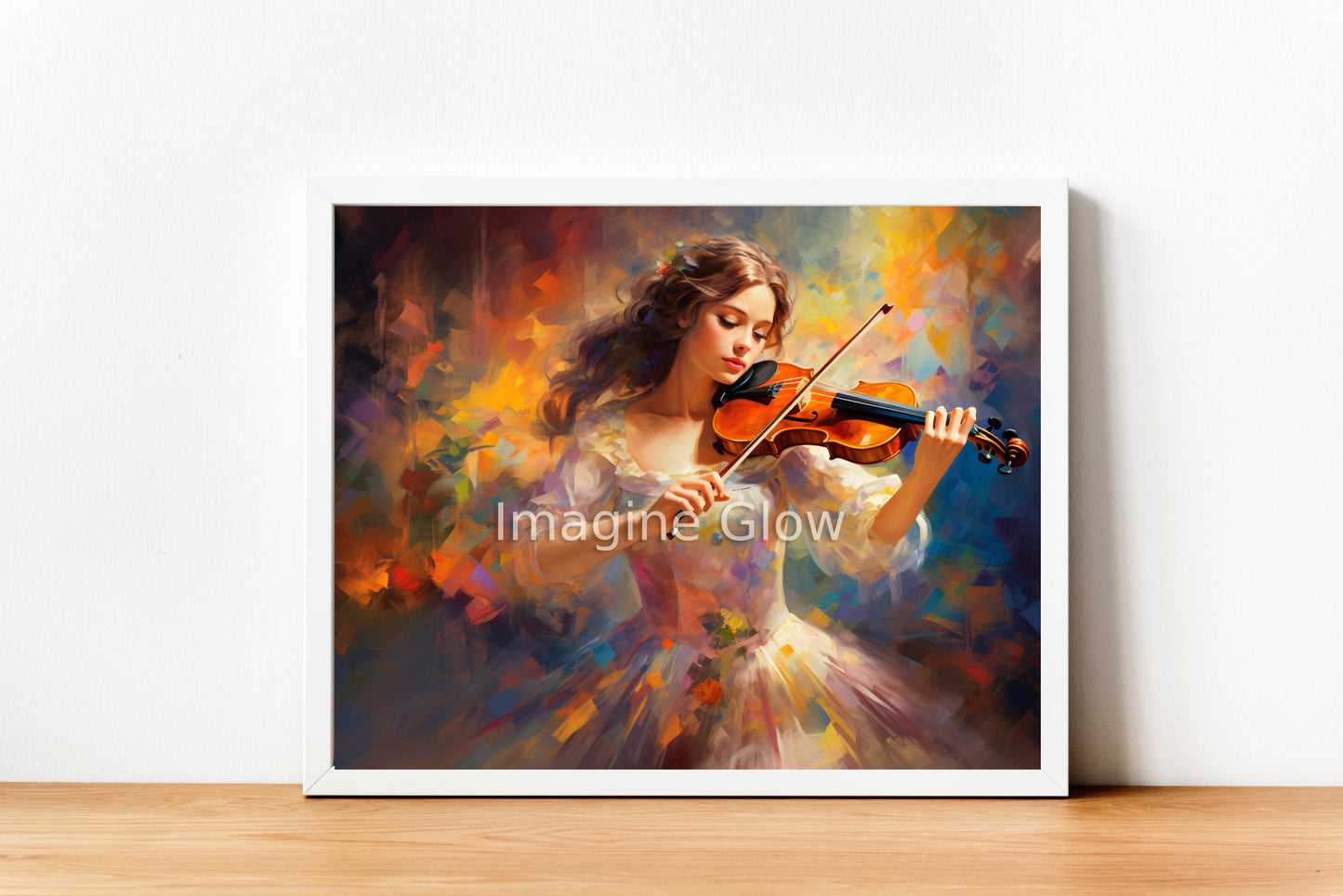 Girl playing violin art for classical music enthusiasts