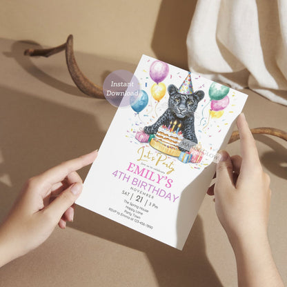 Tropical jungle birthday invitation for boys or girls