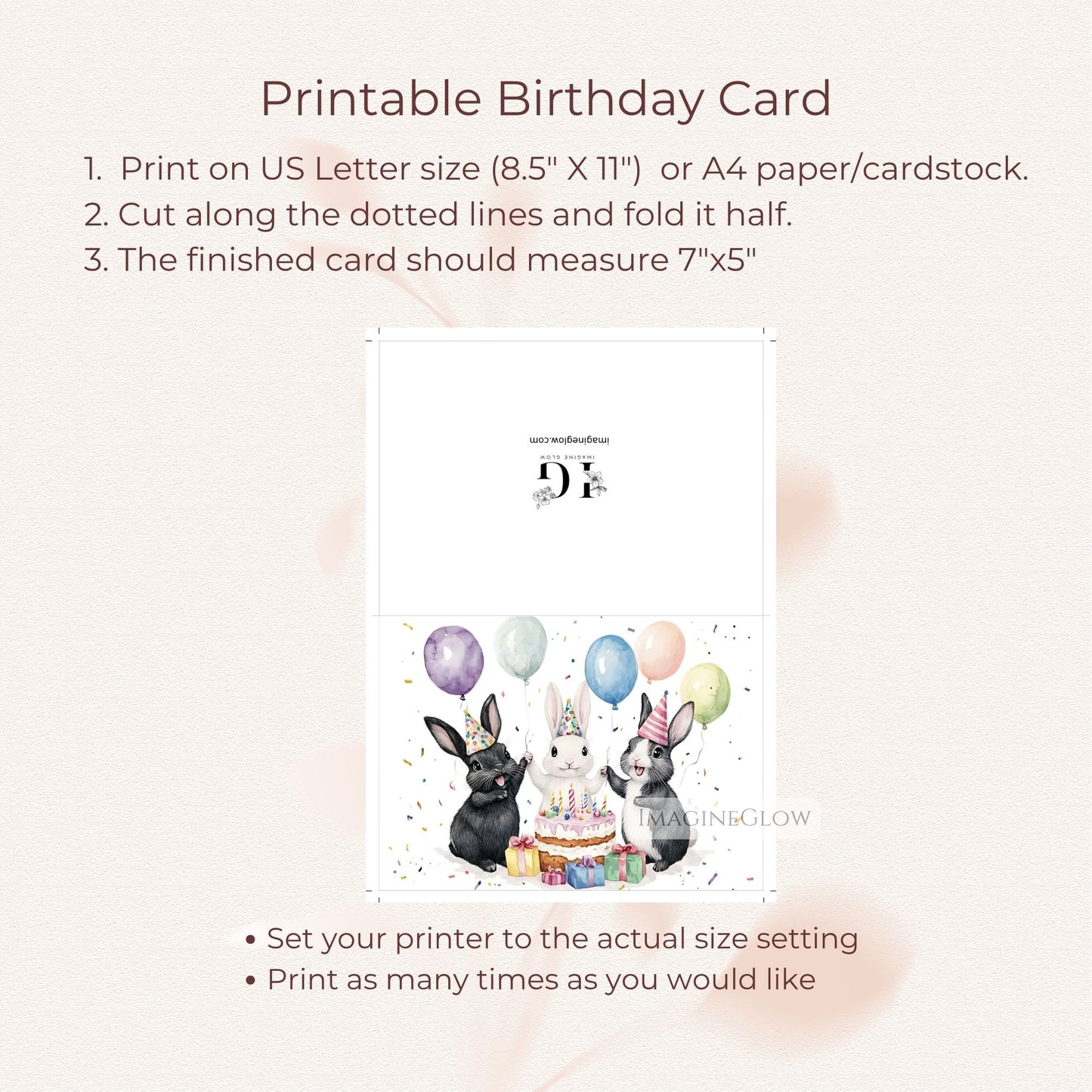 adorable bunny birthday greeting card
nature inspired rabbit birthday card
digital rabbit birthday greeting card
rabbit themed happy birthday card