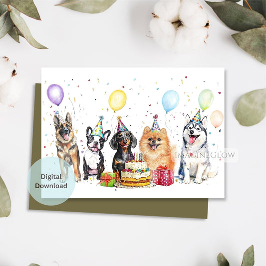 cute dogs birthday card
printable puppy greeting card
adorable dog birthday card
