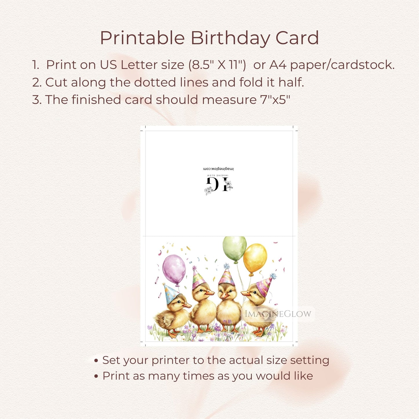adorable duckling illustration card
fun animal birthday card
duck lover birthday card
spring-themed birthday card
