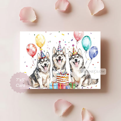 cute dog birthday card
birthday card for Husky lovers
