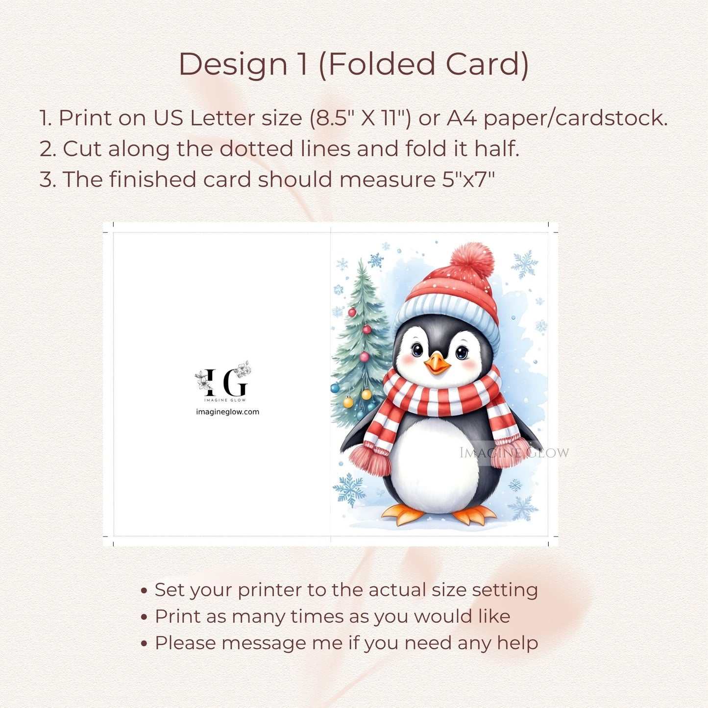 holiday penguin christmas greeting card
penguin christmas card cozy winter theme
