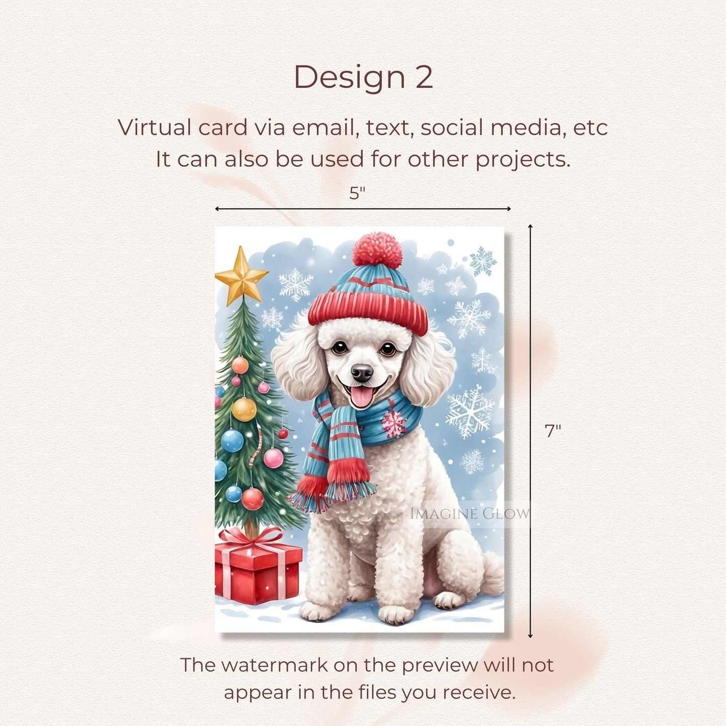 poodle dog christmas card printable
christmas card with poodle dog design