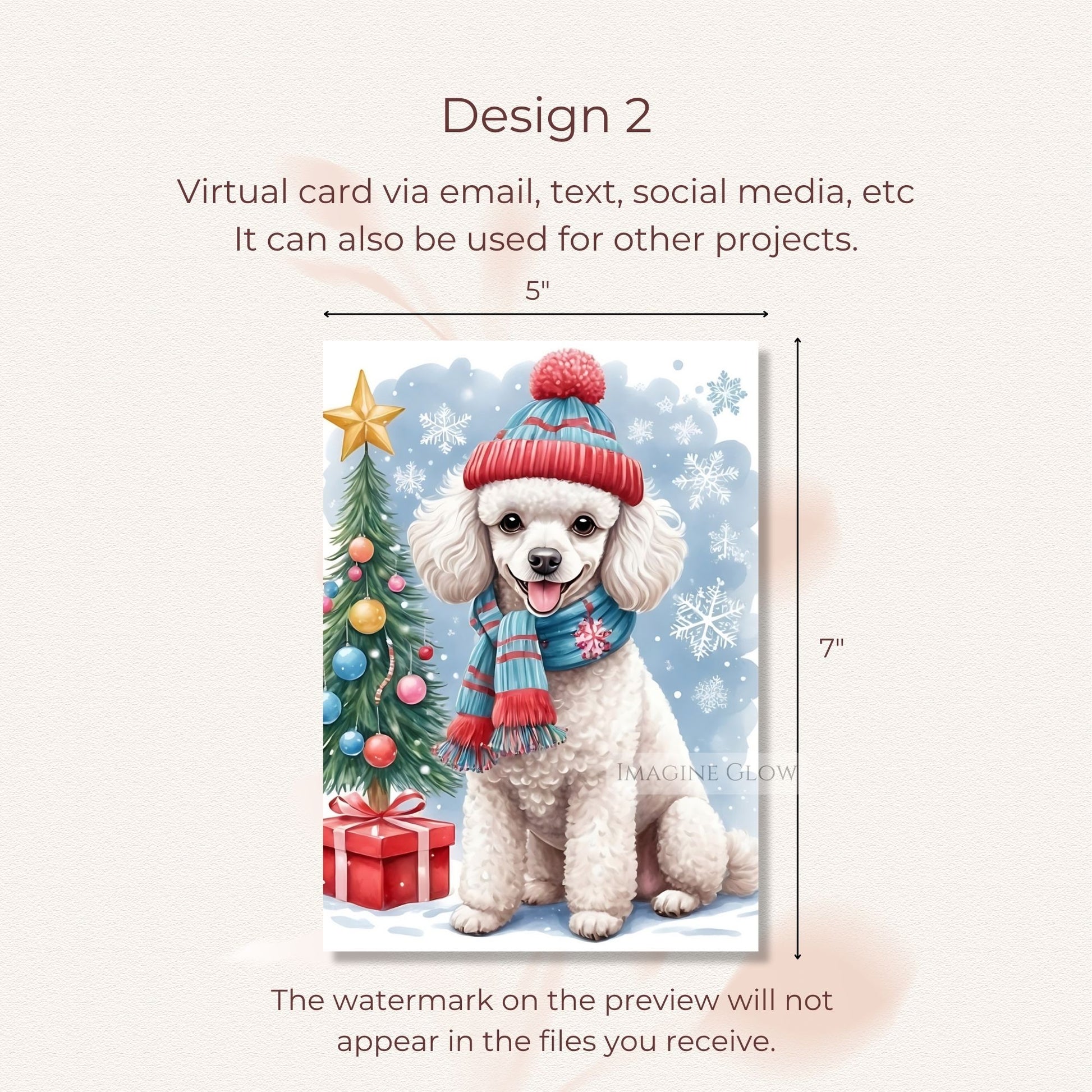 poodle dog christmas card printable
christmas card with poodle dog design