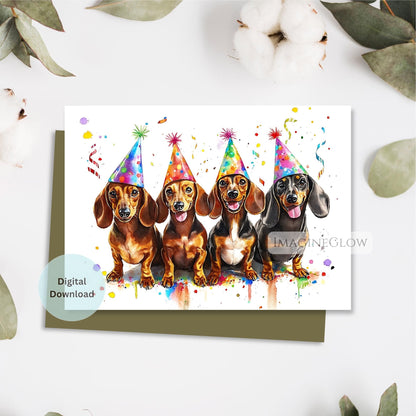 sausage dog birthday card
wiener dog printable birthday card


