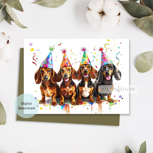 sausage dog birthday card
wiener dog printable birthday card


