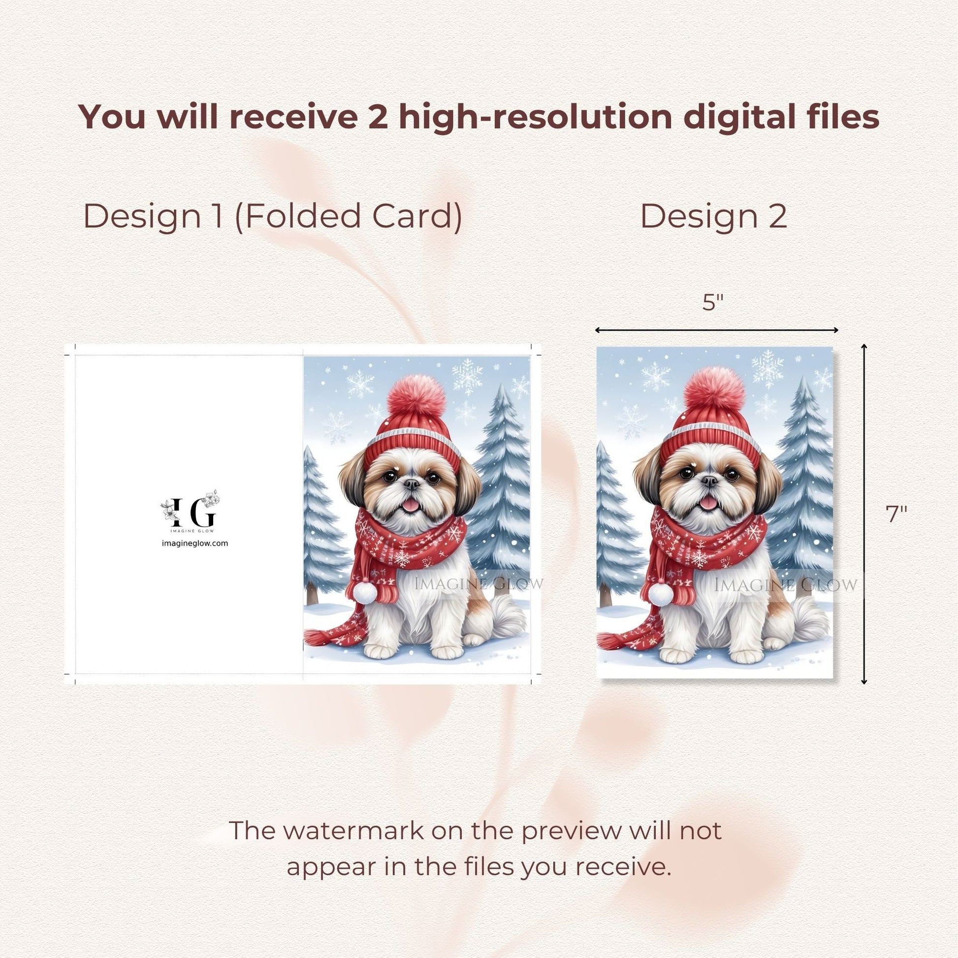 printable shih tzu holiday greeting card
festive shih tzu christmas card digital
