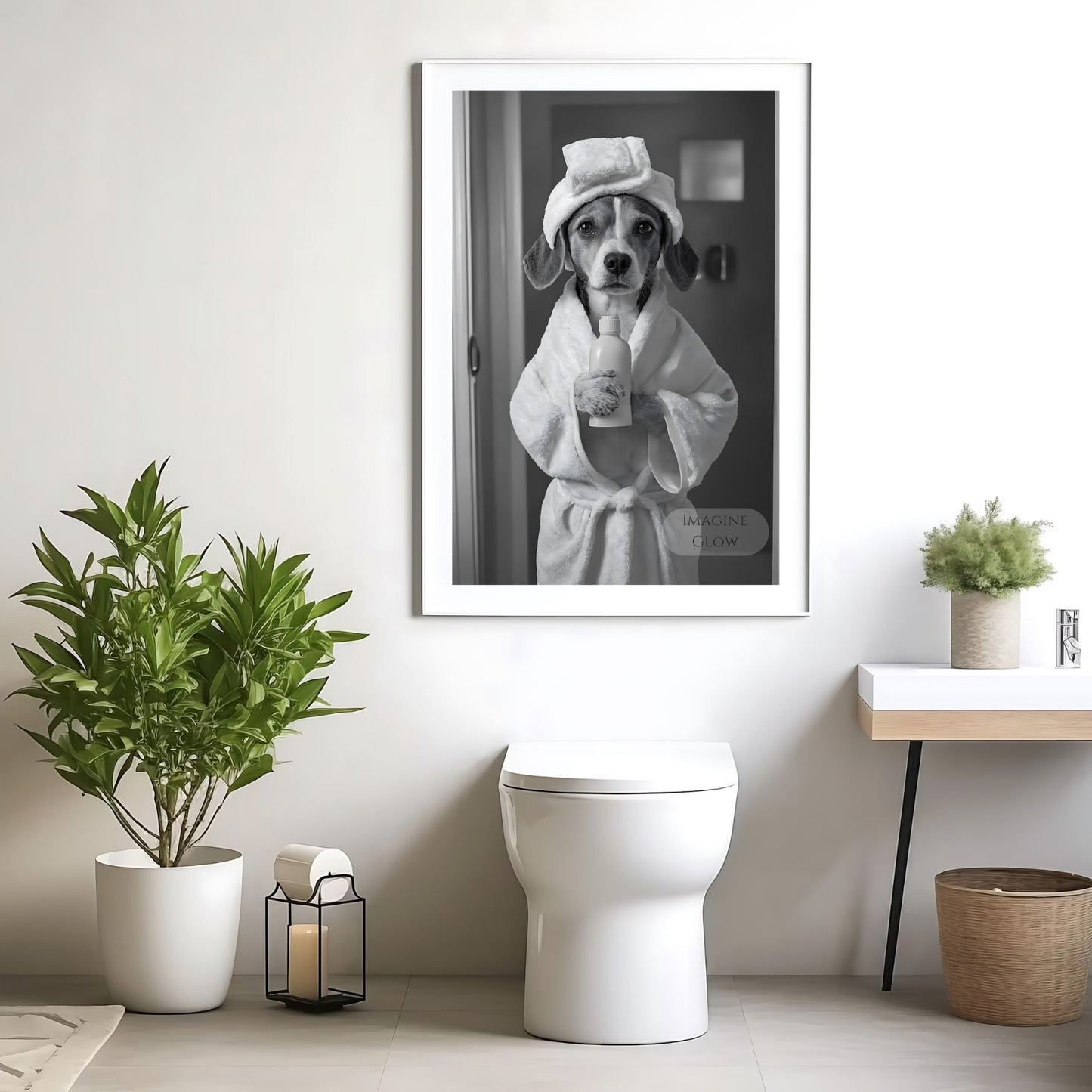 Charming Beagle toilet poster for bathroom decor
