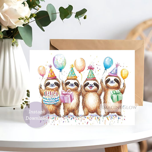 sloth birthday card
cute sloth birthday card
sloth greeting card

