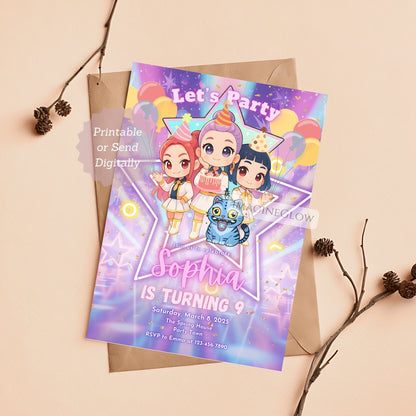 editable anime birthday invitation
