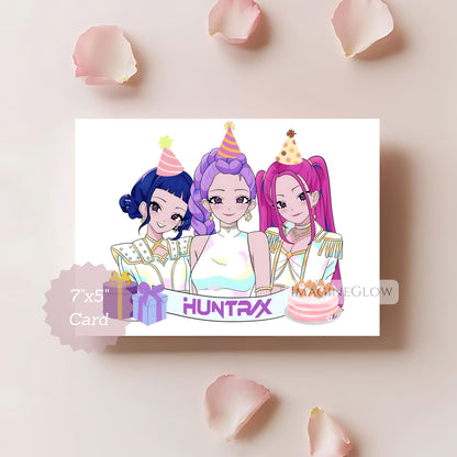 kpop demon hunters birthday card printable
