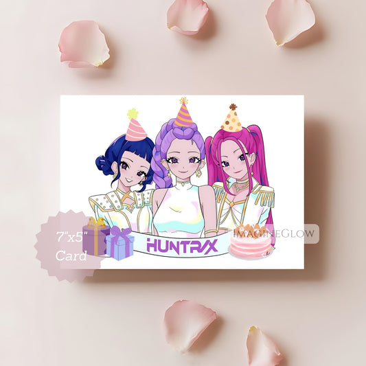 kpop demon hunters birthday card printable
