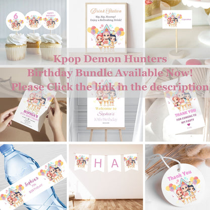 anime kpop birthday party bundle
printable kpop demon hunters party supplies