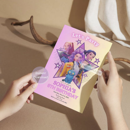 huntrix birthday invitation digital
