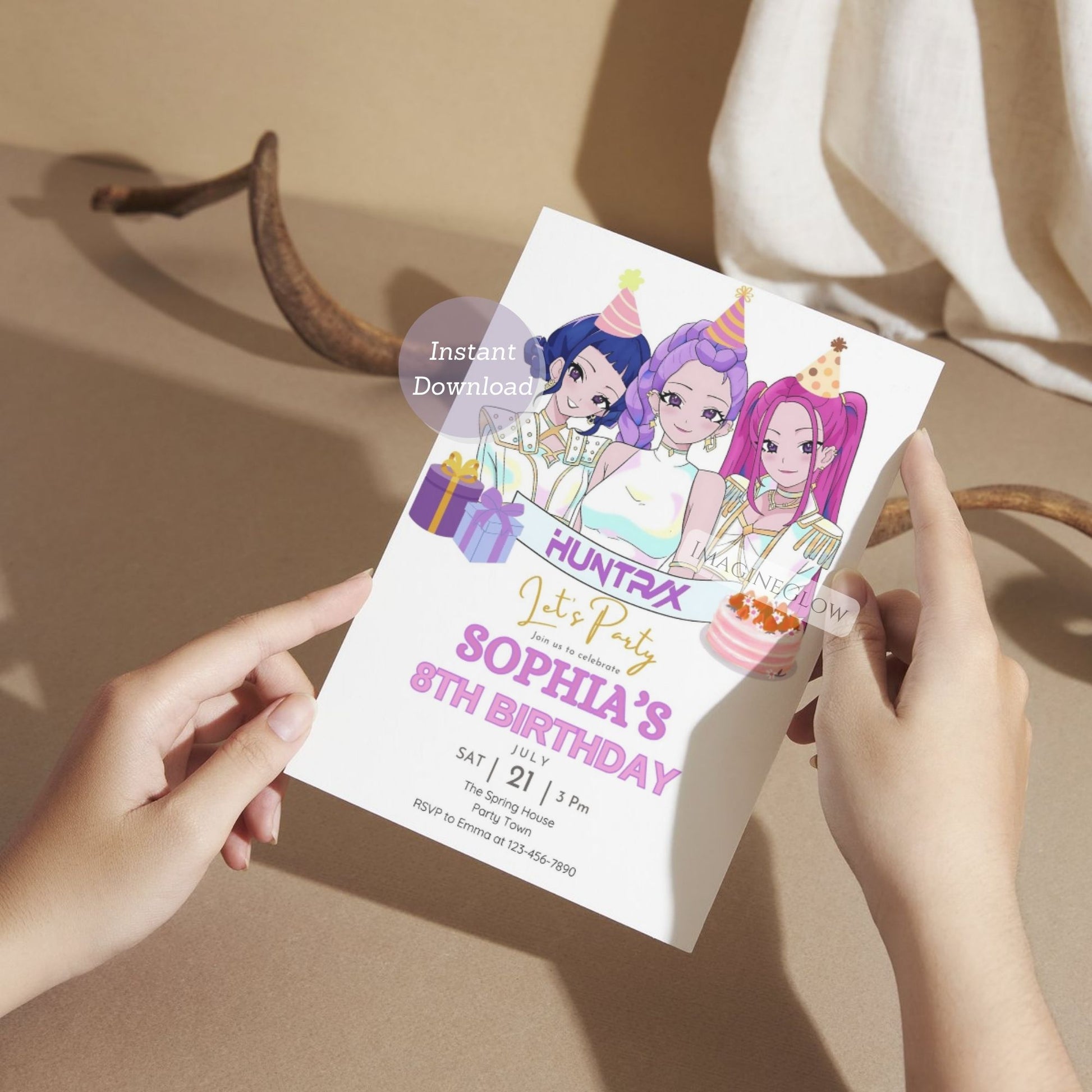 anime style kpop invitation
