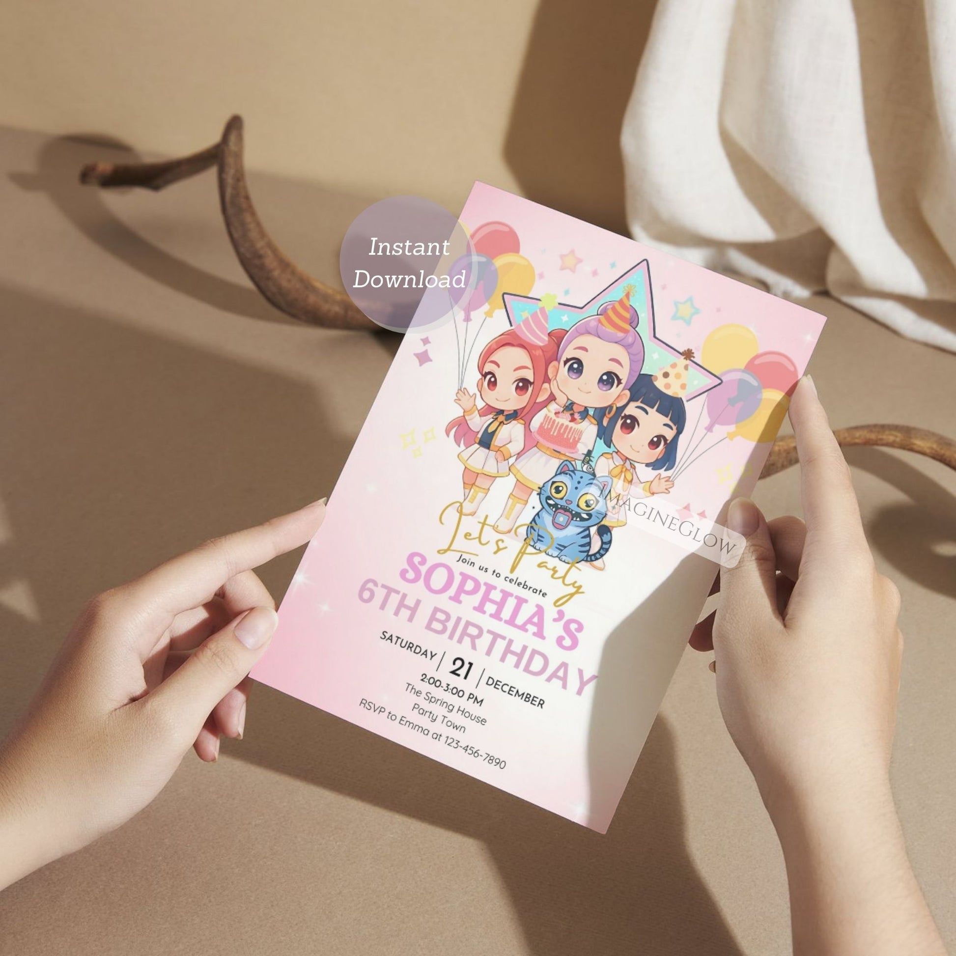 kpop demon hunters birthday invitation
huntrix anime party invite

anime fan birthday invite