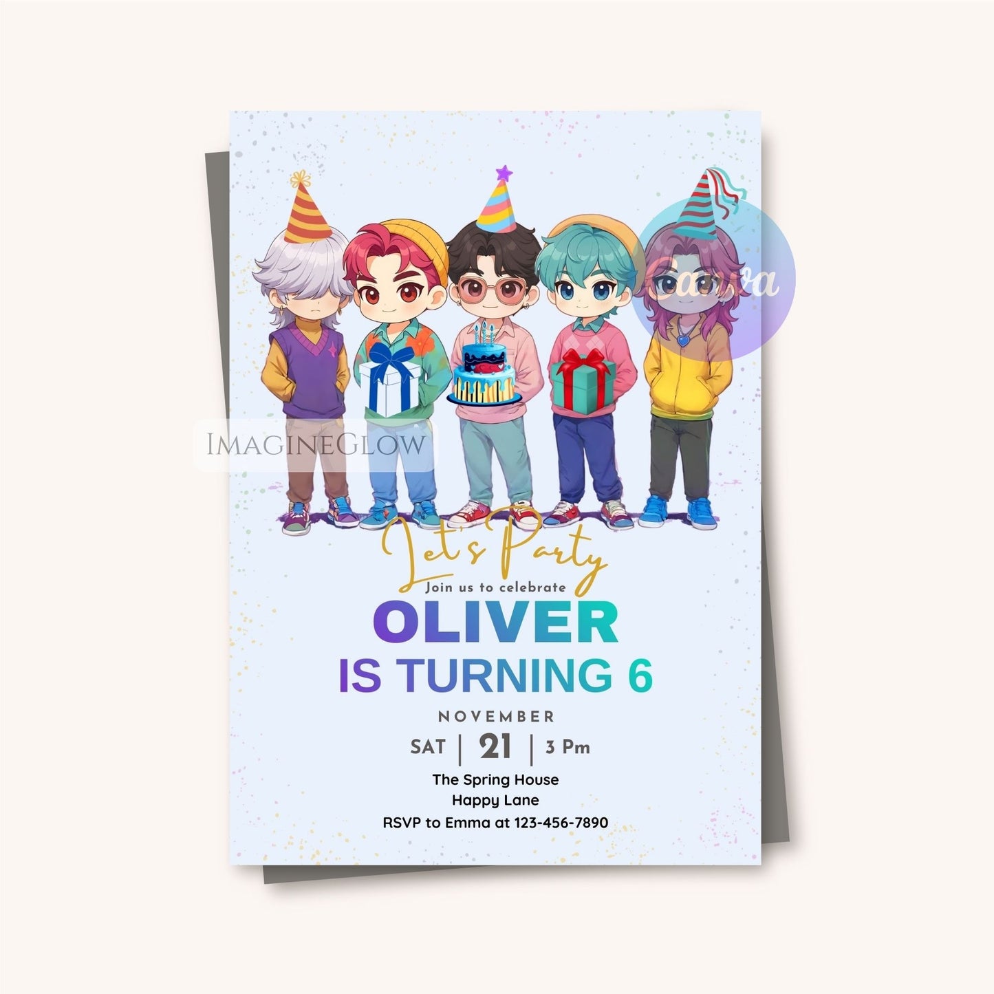 kpop demon hunters birthday invitation
