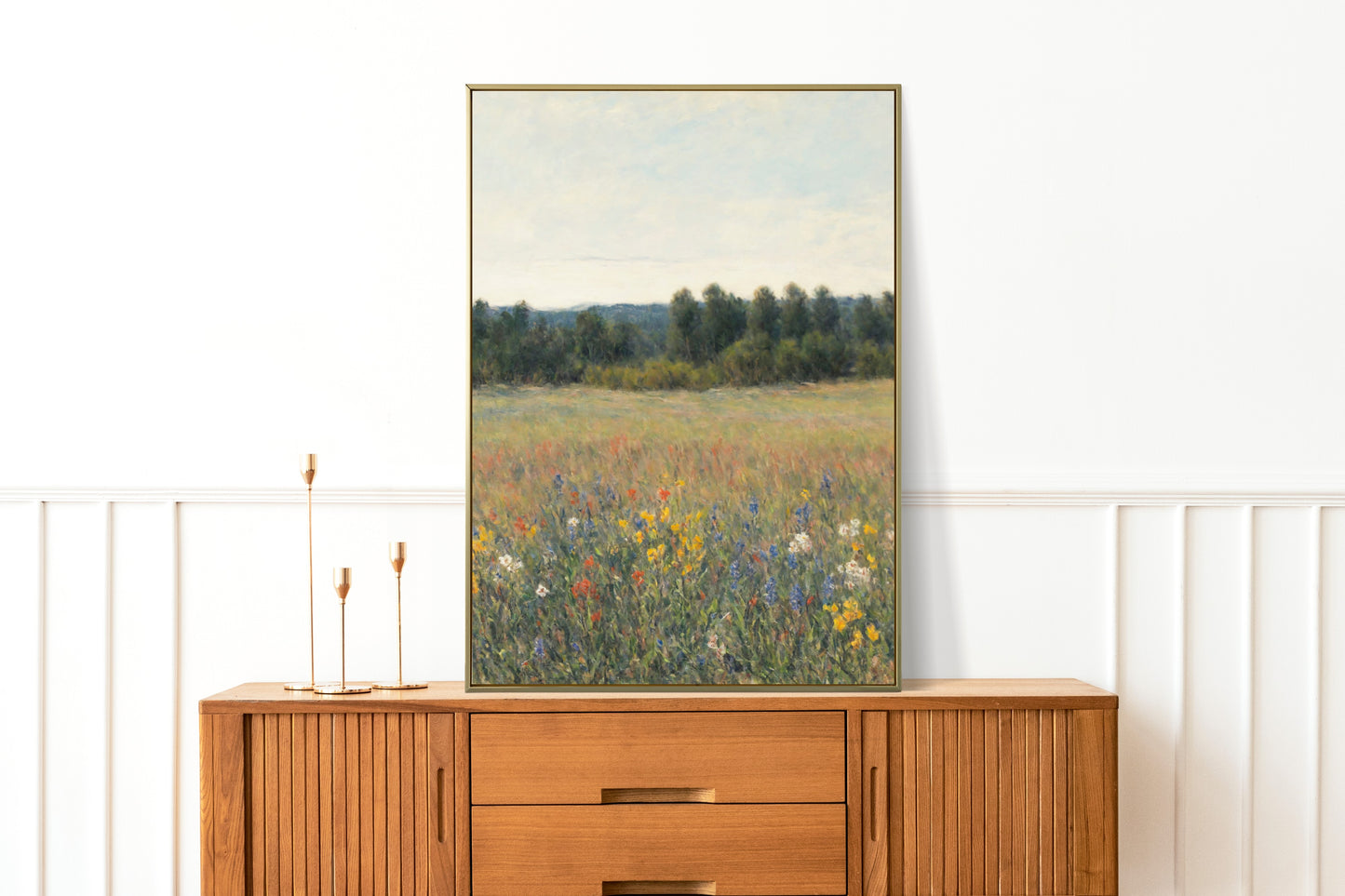 Delicate wildflower wall art in vintage design