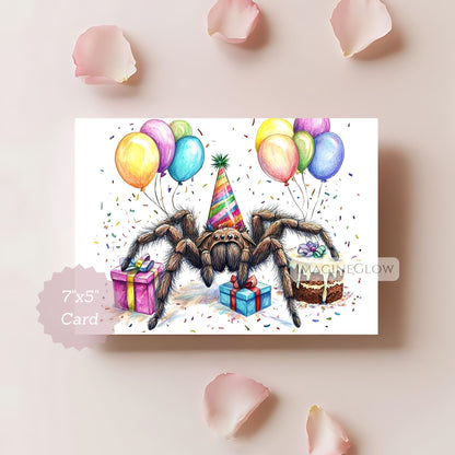Creepy spider birthday card
Unique tarantula card
Arachnid birthday card printable
Halloween birthday card
