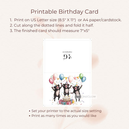 printable Tasmanian Devil card
unique Australian animal card
wildlife-themed birthday card