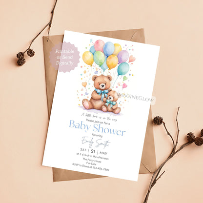 baby bear shower invitation
