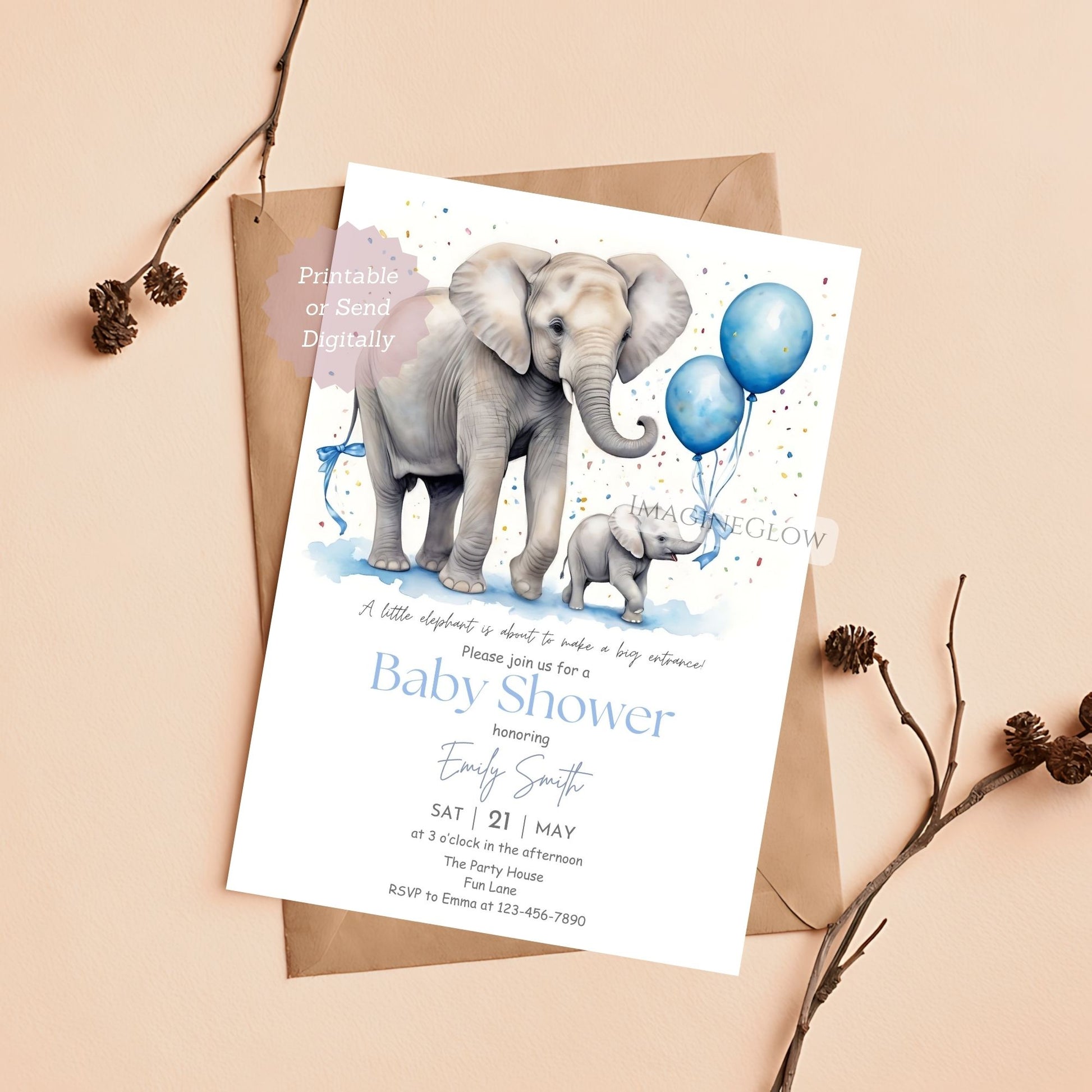 baby boy shower with elephant theme