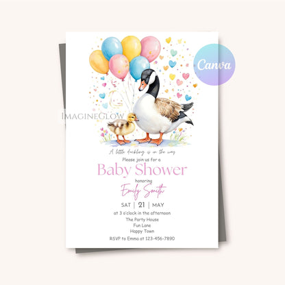 printable duck shower invitation
