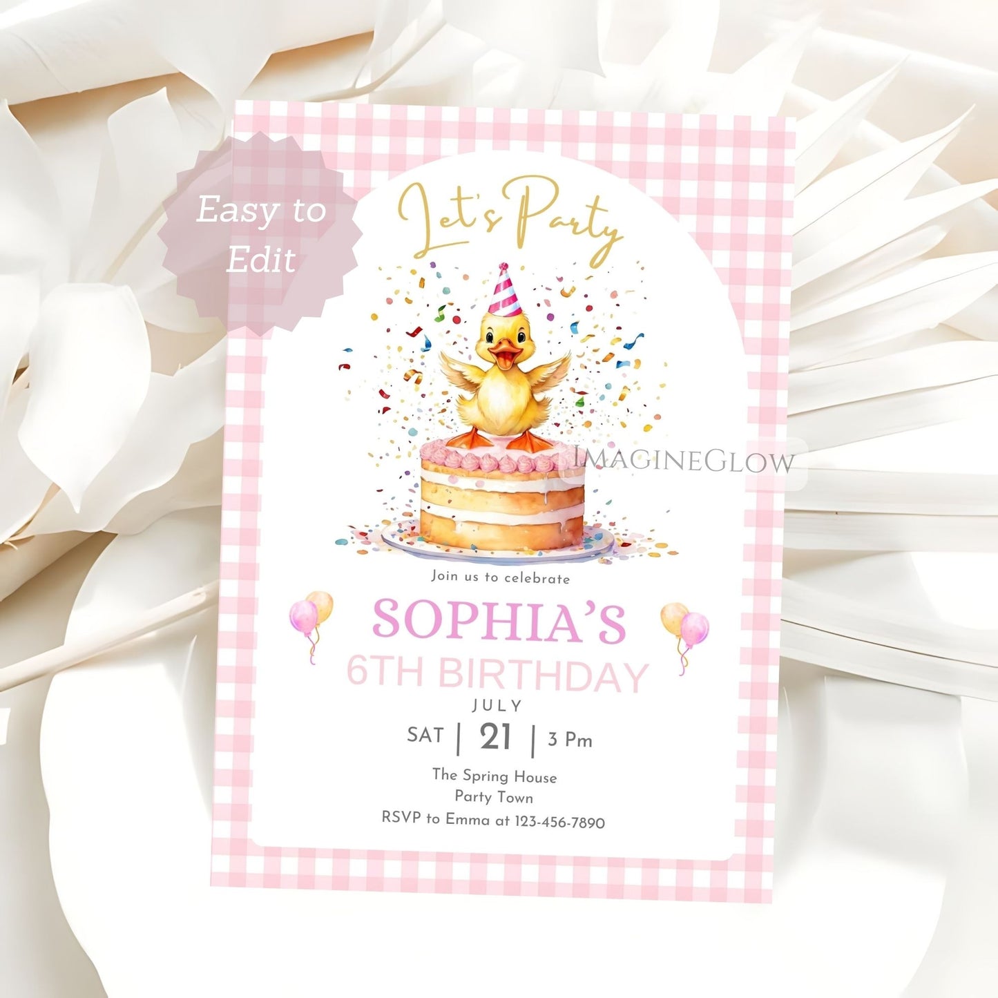 duckling birthday invitation
cute duck party invite
