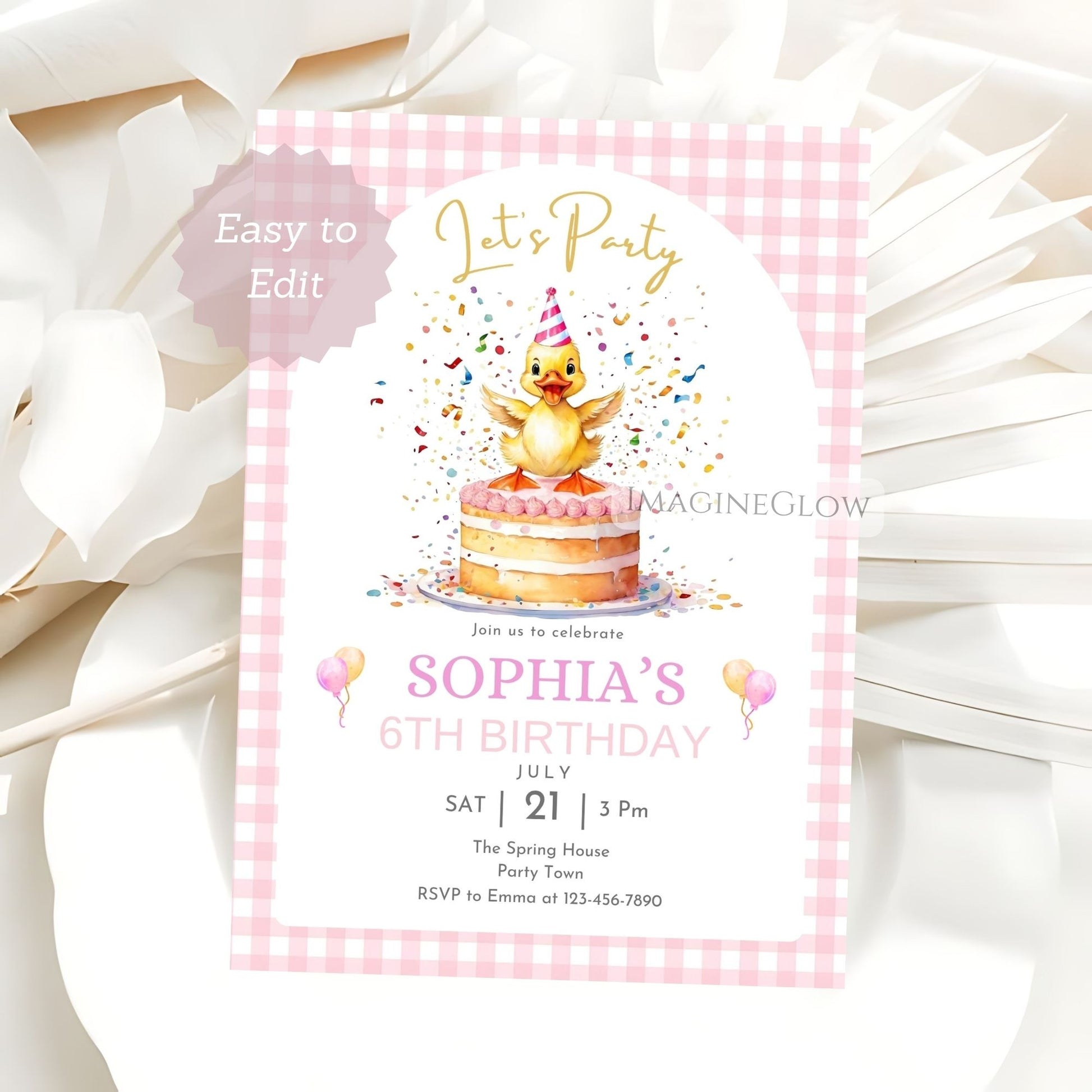 duckling birthday invitation
cute duck party invite

