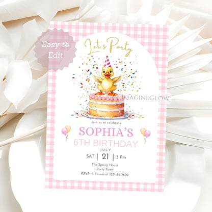 duckling birthday invitation
cute duck party invite
