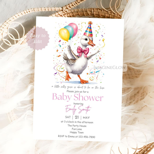 goose baby shower invitation girl
rustic farm baby girl shower invite
