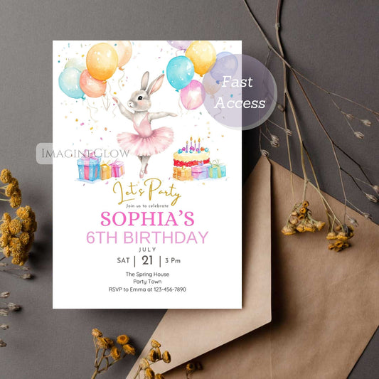 ballerina birthday invitation ballet dancer girl party invite
modern ballerina birthday invitation printable

