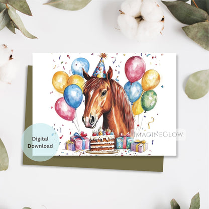 horse birthday card
equestrian birthday greeting card
rustic horse printable card
