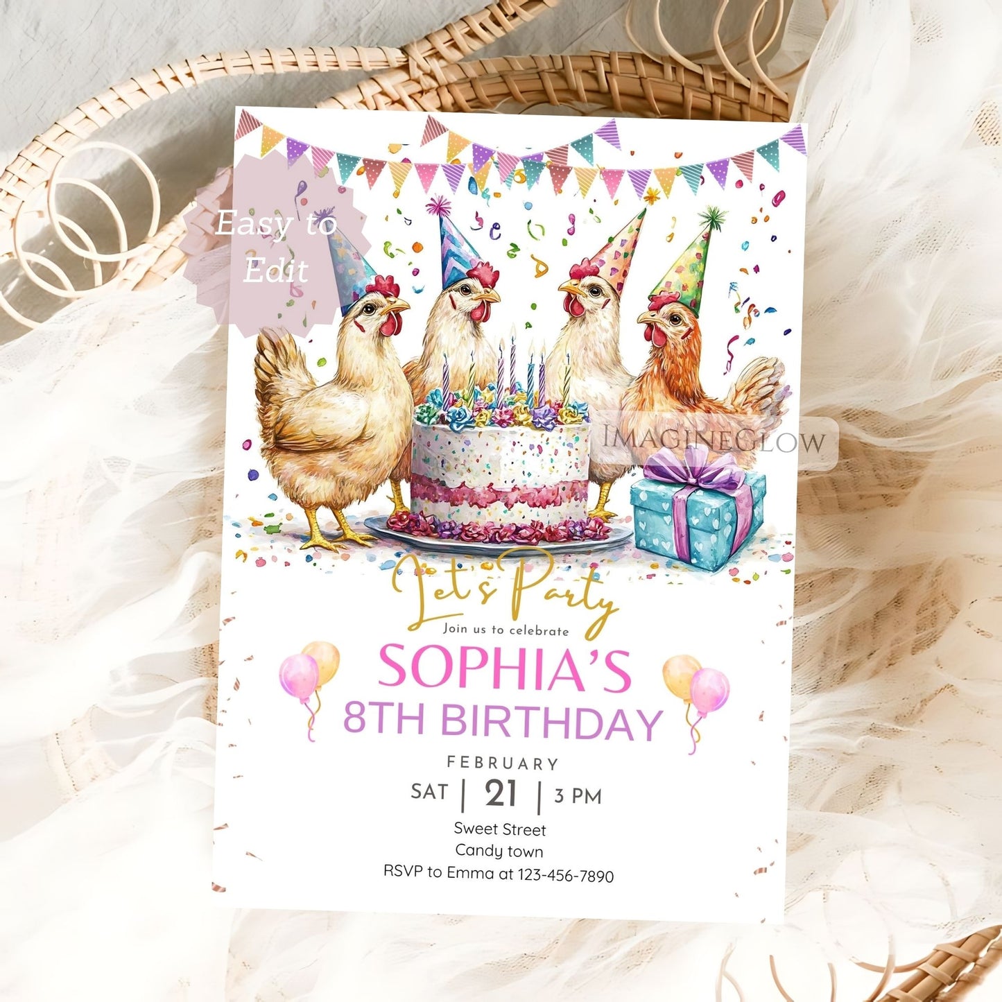 farm theme birthday invite
