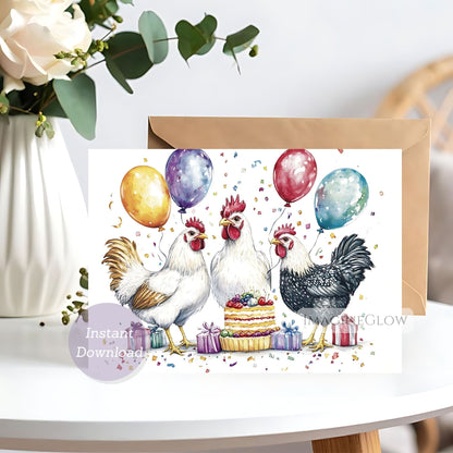 Rooster birthday card with farm design
Funny rooster birthday card for all ages
