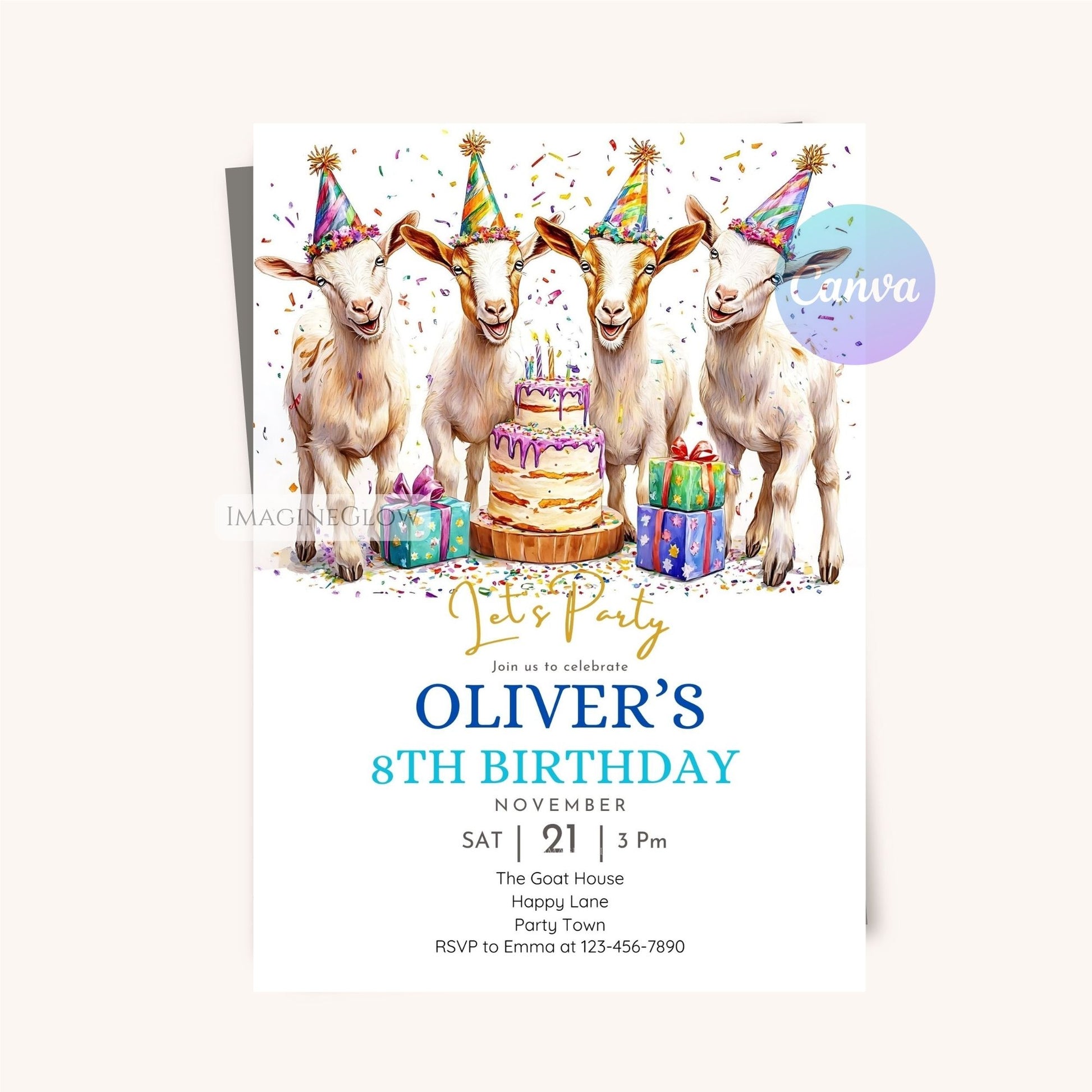 Farm animal party invite for kids

