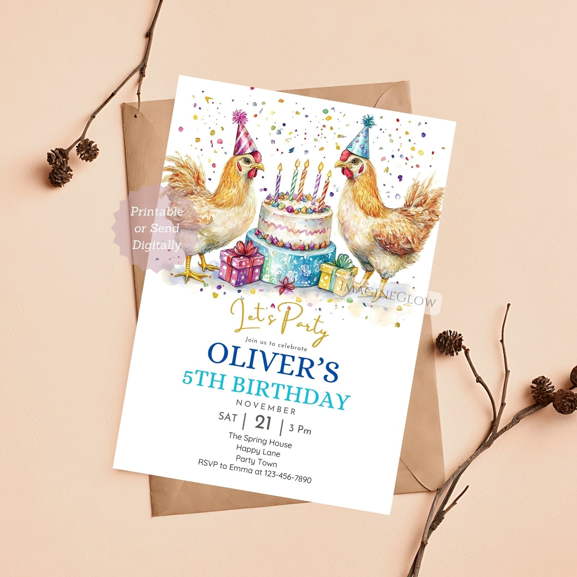 Printable barnyard birthday party invitation
