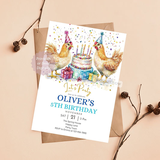 Printable barnyard birthday party invitation
